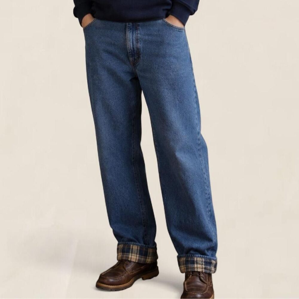 Vintage L.L.Bean Flannel Lined Natural Fit Jeans Gorpcore Old money 40 x 30